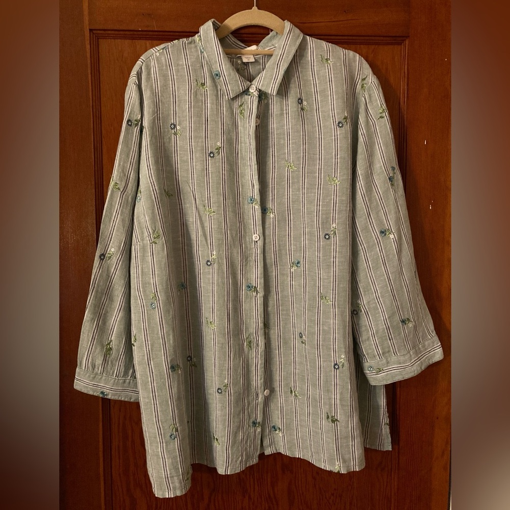 Coldwater Creek 1X embroidered blouse